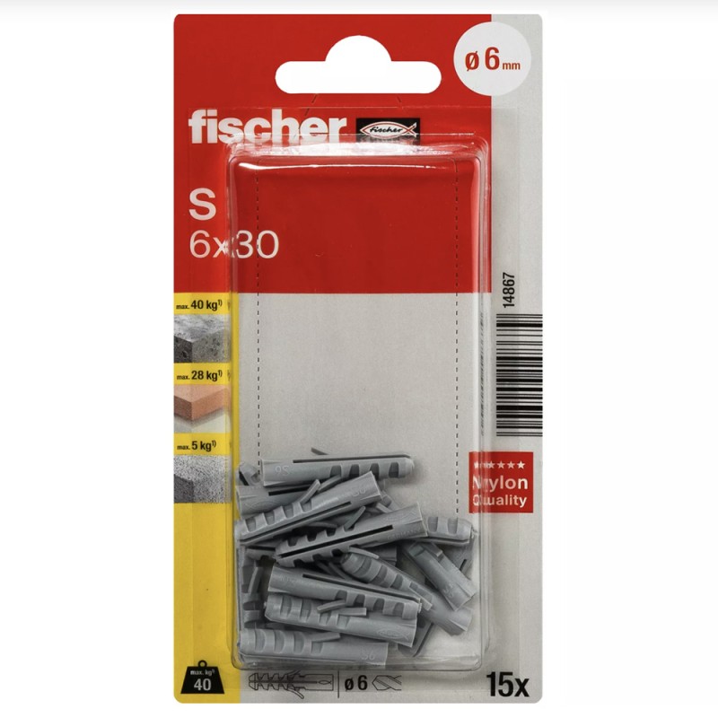 14867 FISHCHER BLISTER S-6 KP PLUG 15PCS