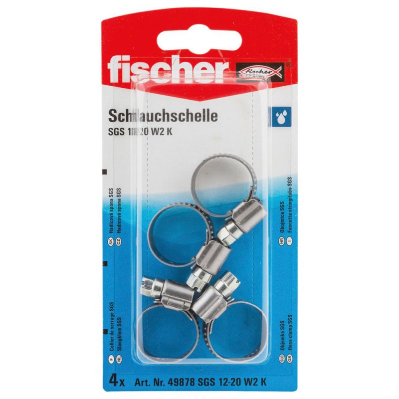 49877 FISHCHER SGS 8-12 W1 K HOSE CLAMPS 4PCS