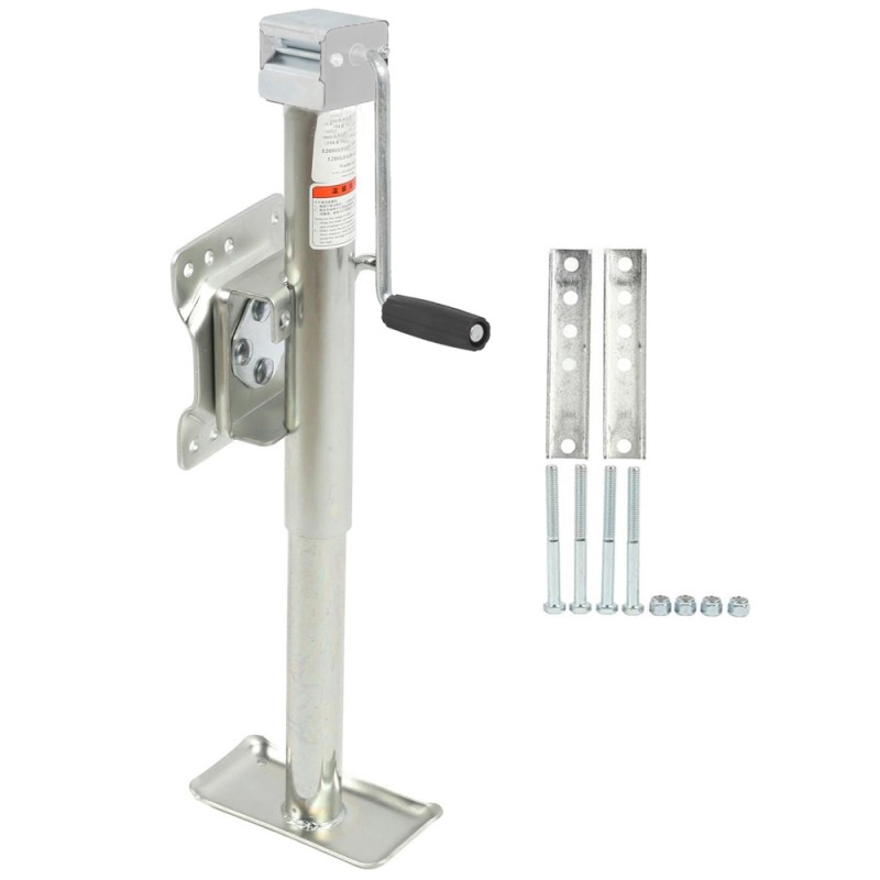 J3 TRAILER JACK WITH BASE WITHOUT WHEEL 2000 LBS 6"