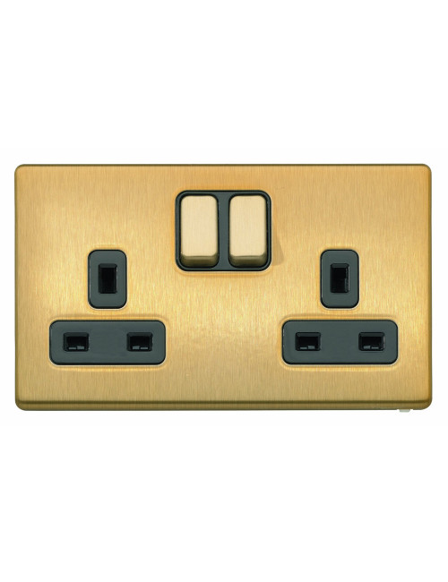 PBB S/L SCAME MODERNA DOUBLE SOCKET GOLD 13AMP