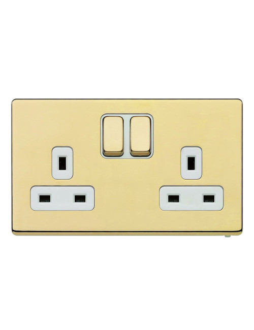 PBW SCAME MODERNA DOUBLE SOCKET 13AMP GOLD