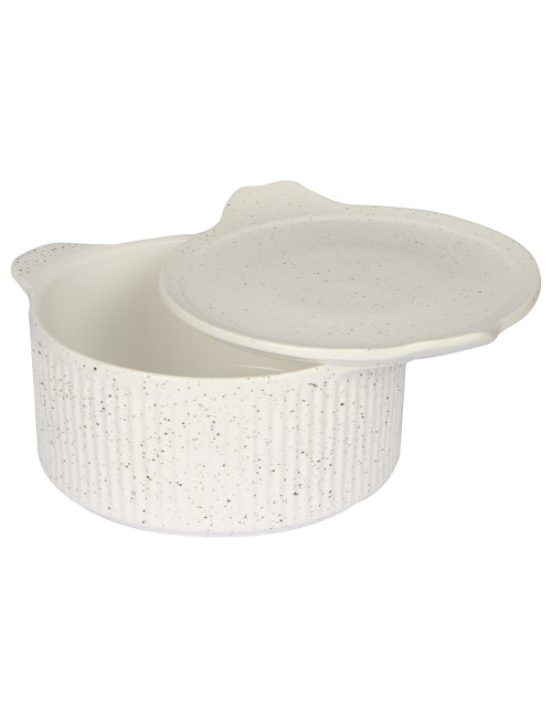 ROUND CASSAROLE WITH FLAT LID MEDUIM