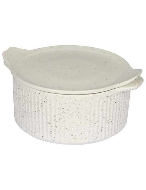 ROUND CASSAROLE WITH FLAT LID MEDUIM