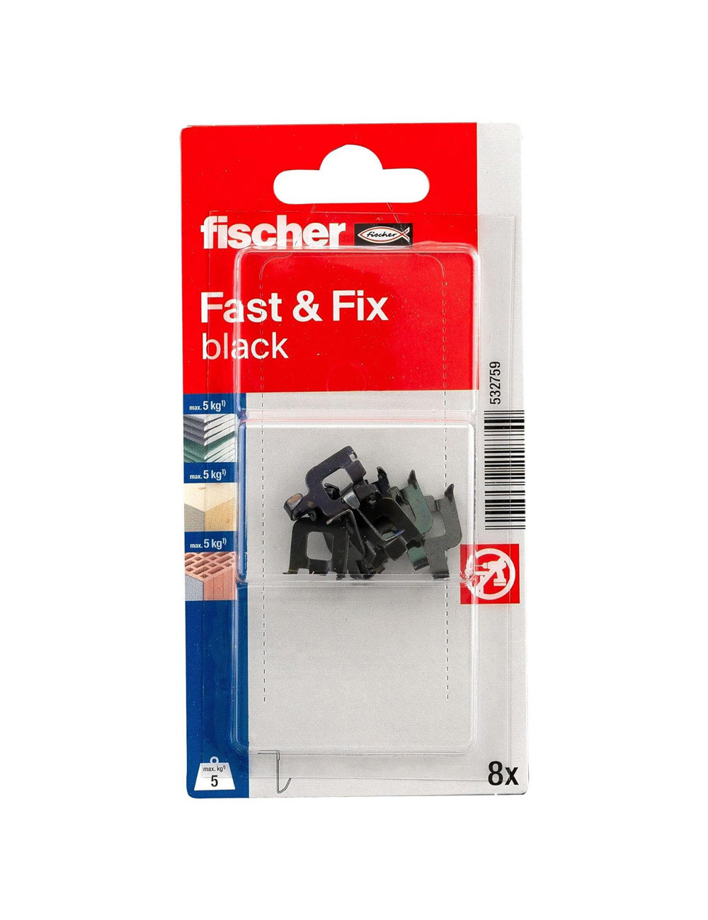 532759 FISHCHER Fast&Fix BLACK K NV PLUG 10PCS