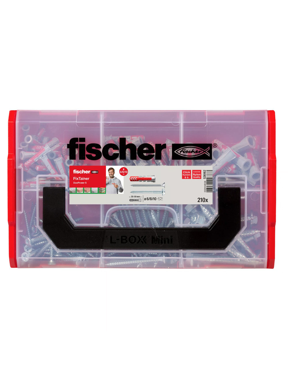 536162 FISHCHER FIXTAINER DUOPOWER S DUOPOWER PLUG + SCREWS VARIOUS SIZES 210PCS