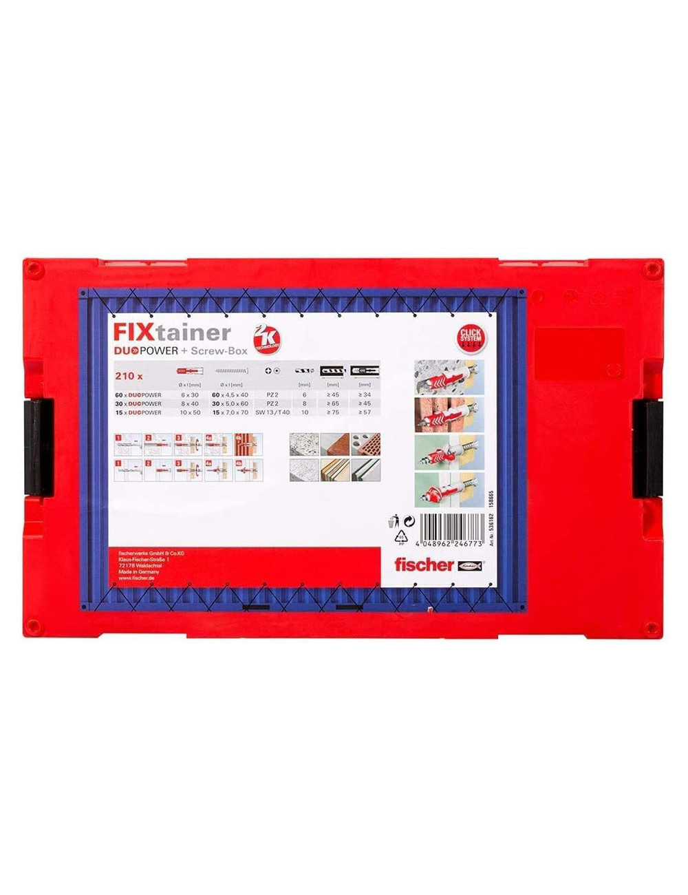 536162 FISHCHER FIXTAINER DUOPOWER S DUOPOWER PLUG + SCREWS VARIOUS SIZES 210PCS