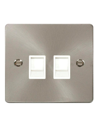 SCW SCAME MODERNA SOCKET COMPUTER+TELEPHONE CHROME