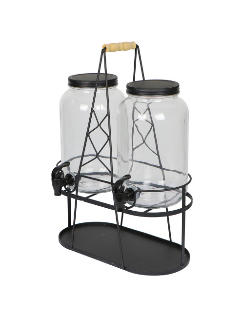 JUICE DISPENSER WITH STAND TWO BOTTLE