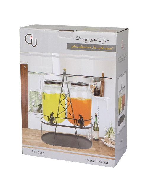 JUICE DISPENSER WITH STAND TWO BOTTLE