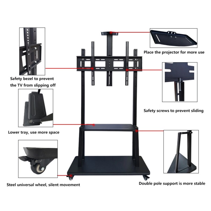 JAS 1800 HANGABLE TV STAND 60 X 100"
