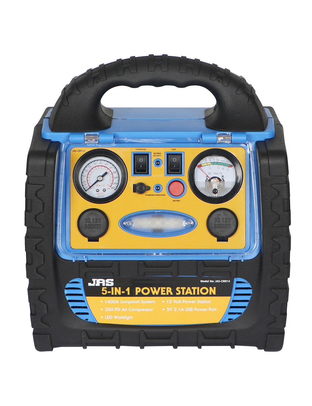 JAS 5 IN 1 MULTI-FUNCTIONAL START BATTERY WITH AIR COMPRESSOR