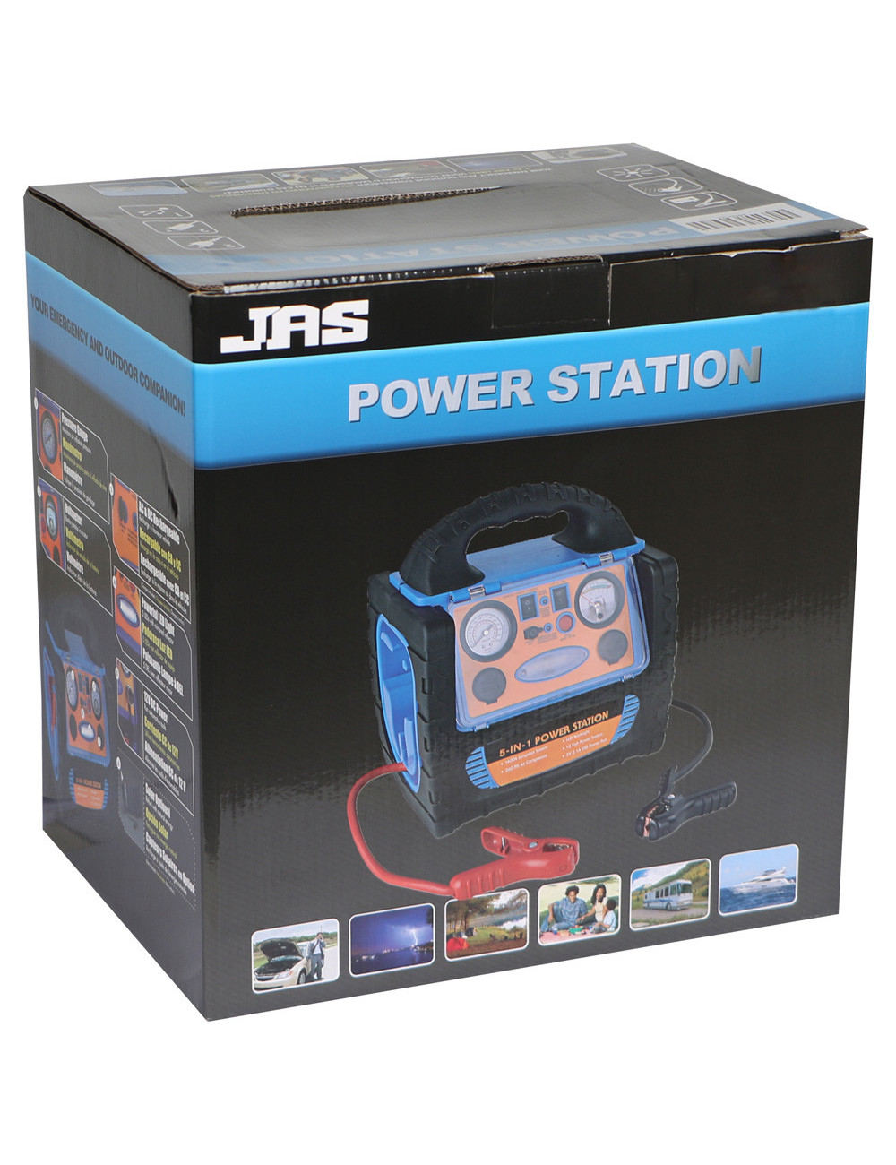JAS 5 IN 1 MULTI-FUNCTIONAL START BATTERY WITH AIR COMPRESSOR