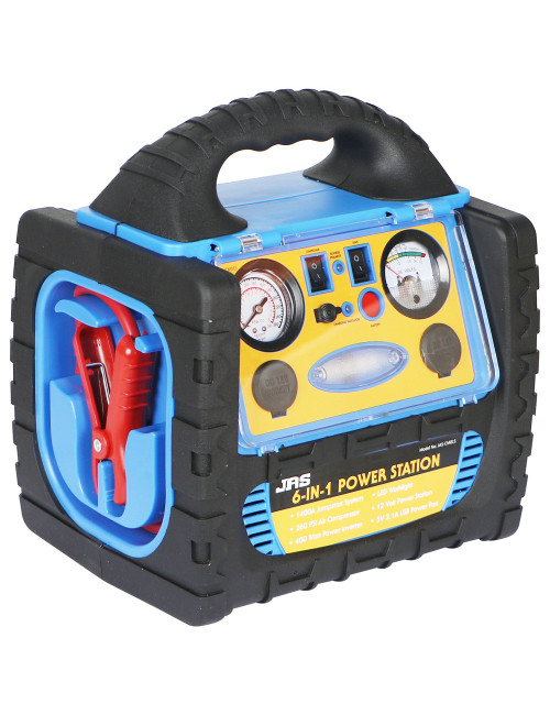 JAS 6 IN 1 MULTI-FUNCTIONAL START BATTERY WITH AIR COMPRESSOR