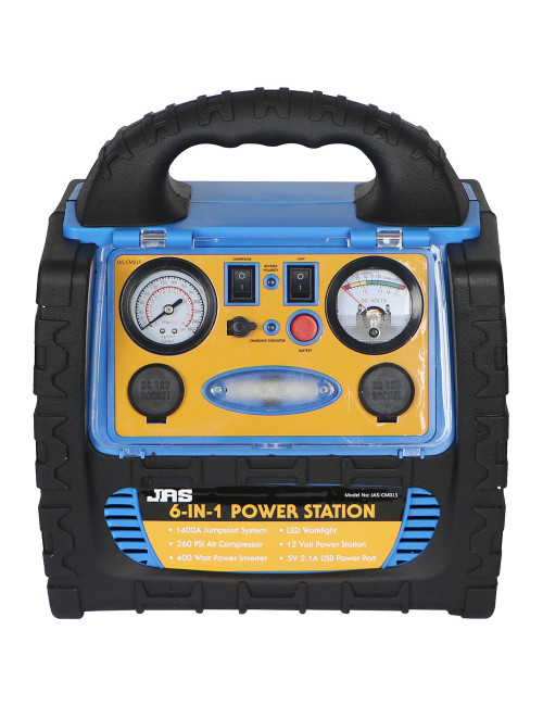 JAS 6 IN 1 MULTI-FUNCTIONAL START BATTERY WITH AIR COMPRESSOR