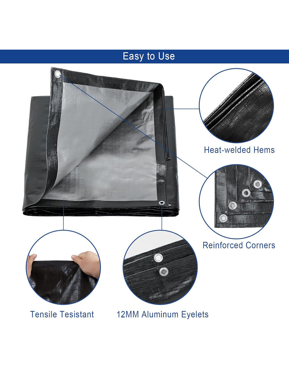 HDPE TARPAULIN 170 GSM 5 X 5 MTR