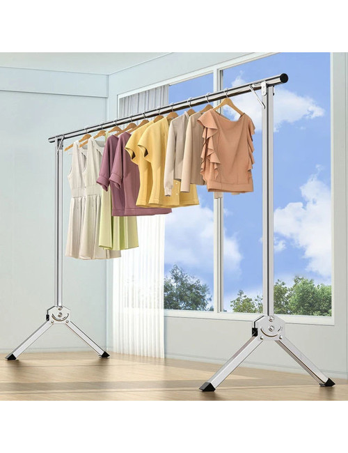 CH-Y STAINLESS STEEL TELESCOPIC CLOTHES HANGING RACK L1100-1500 X D600 X H1300MM