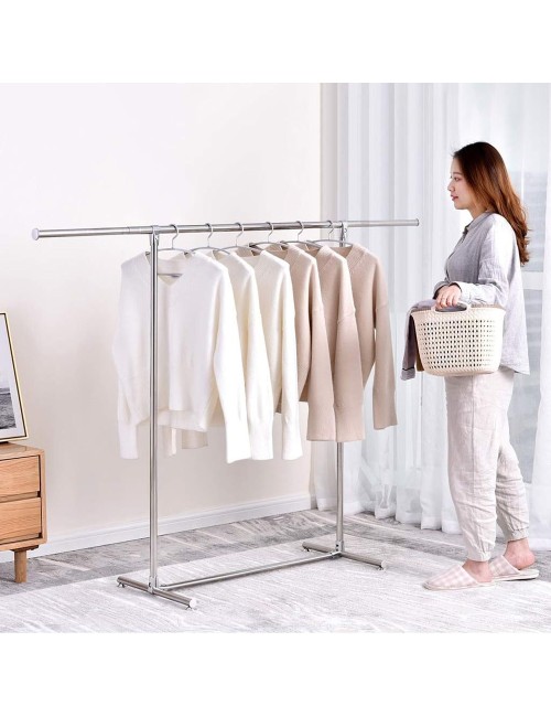 CH-2 STAINLESS STEEL TELESCOPIC CLOTHES HANGING RACK L1200-2400 X D500 X H1300MM