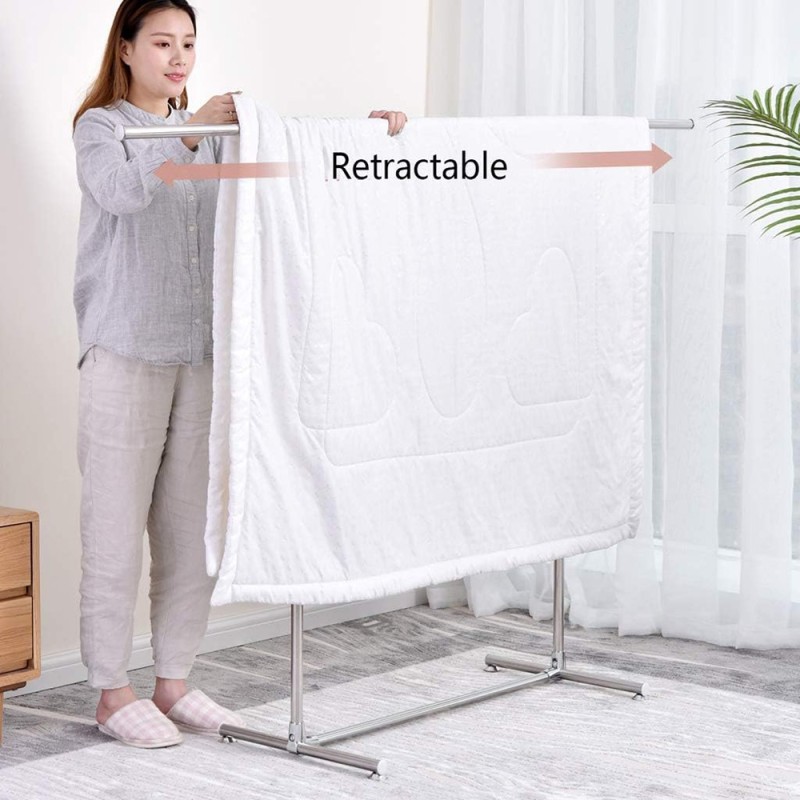 CH-2 STAINLESS STEEL TELESCOPIC CLOTHES HANGING RACK L1200-2400 X D500 X H1300MM
