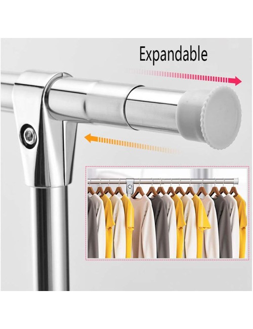 CH-2 STAINLESS STEEL TELESCOPIC CLOTHES HANGING RACK L1200-2400 X D500 X H1300MM