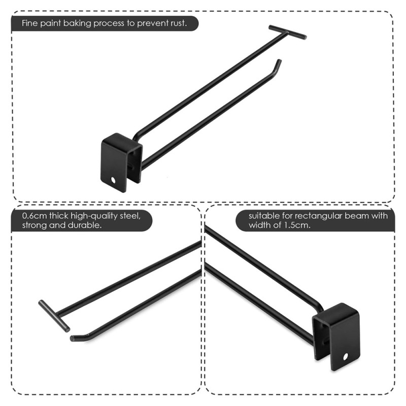 H-S03-3T HOOK MATT BLACK 200MM