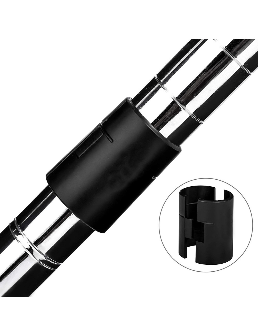 TL-BC BLACK PLASTIC CLIP SET FOR CHROME WIRE SHELF