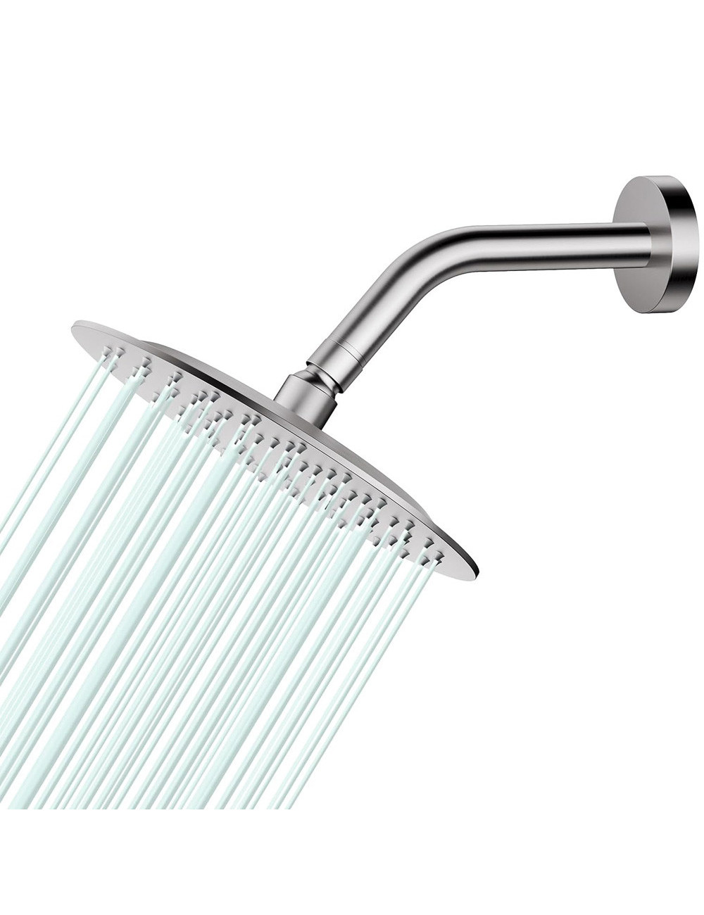 STEEL SHOWER SET CHROME ROUND 25CM