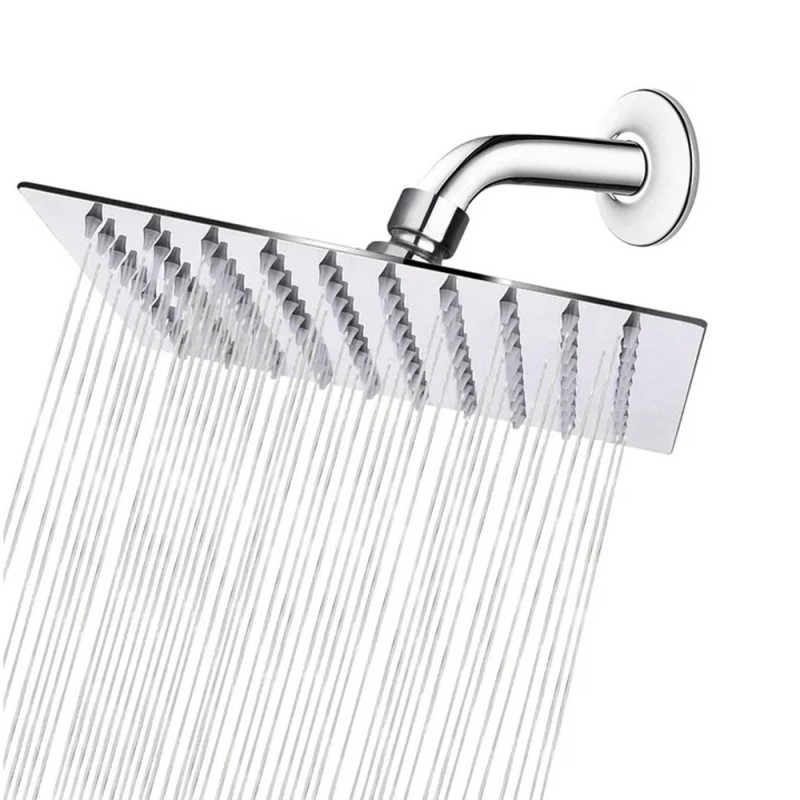 STEEL SHOWER SET CHROME SQUARE 25CM