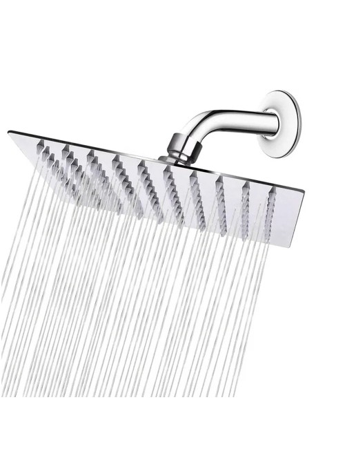 STEEL SHOWER SET CHROME SQUARE 25CM