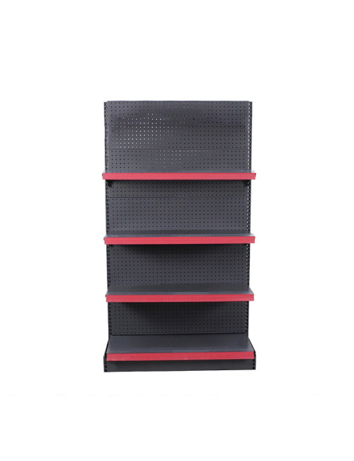 S-03 SINGLE SIDE PERFORATED SUPERMARKET SHELF 4 LAYERS MATT BLACK (STARTER) H.D 1200X680X2500