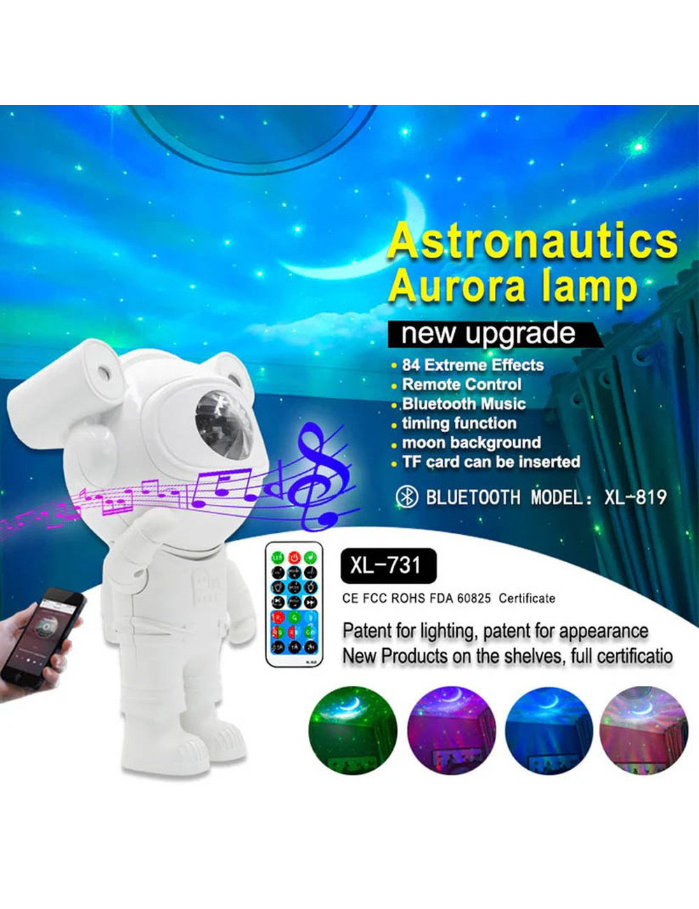 ASTRONAUT كشاف حفلات شكل رائد فضاء