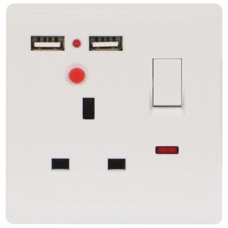 بلاك 13امبير مفرد مع 2 USB