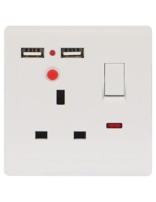 بلاك 13امبير مفرد مع 2 USB