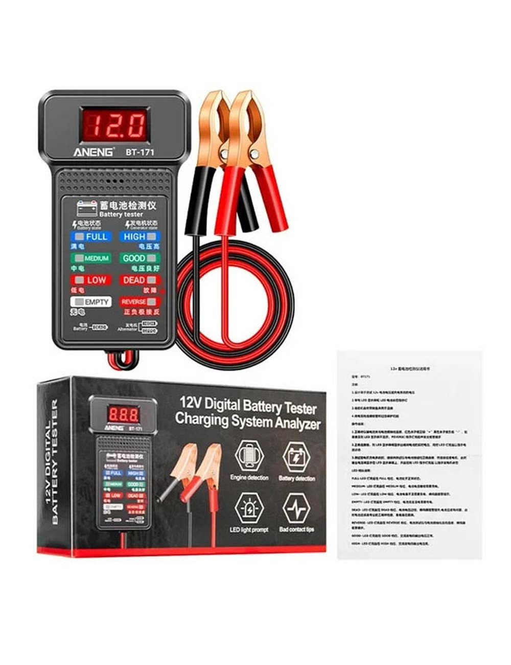 DIGITAL BATTERY TESTER 12V