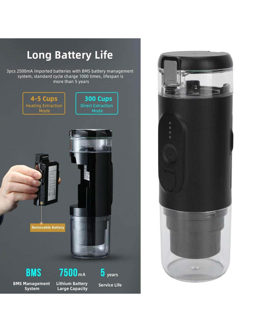 2IN1 جهاز صانع القهوة ميني شحن