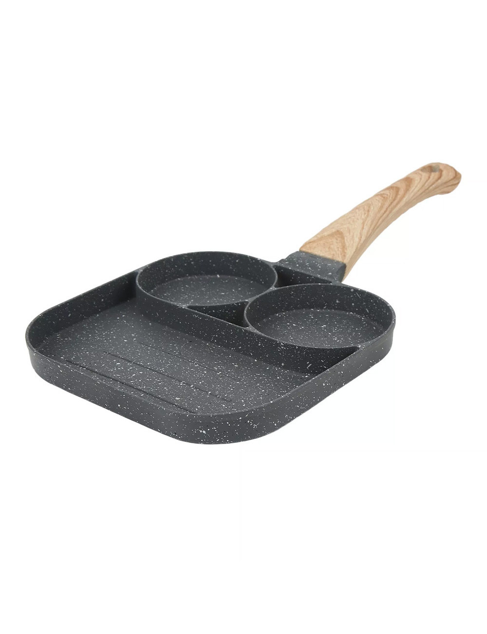 Non Stick 3 Section Divided Frying Pan - 19Cm