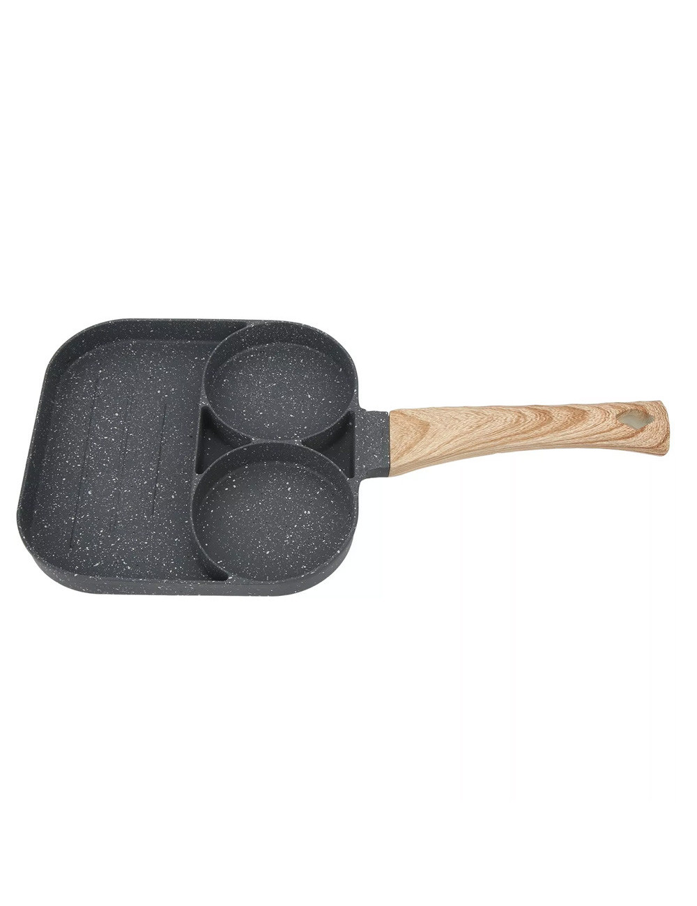 Non Stick 3 Section Divided Frying Pan - 19Cm