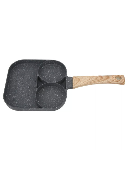 Non Stick 3 Section Divided Frying Pan - 19Cm