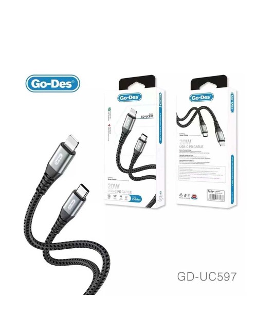 GO-DES GD-UC597 TYPE C TO LIGHTNING CHARGING CABLE
