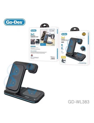 GO-DES GD-WL383 3 IN 1 WIRELESS CHARGING STAND