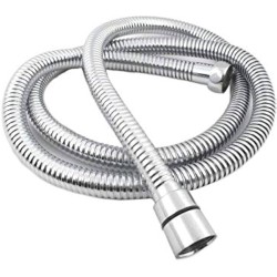 FLEXIBLE PVC SHOWER MIXER PLASTIC CHROME CONNECTION PIPE 130CM
