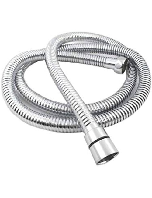 FLEXIBLE PVC SHOWER MIXER PLASTIC CHROME CONNECTION PIPE 130CM