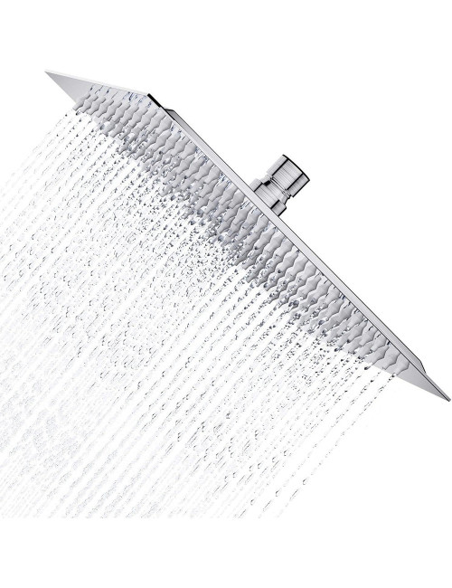 STEEL SHOWER SET CHROME SQUARE 20CM