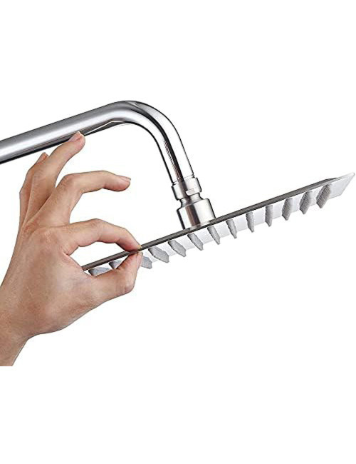 STEEL SHOWER SET CHROME SQUARE 20CM