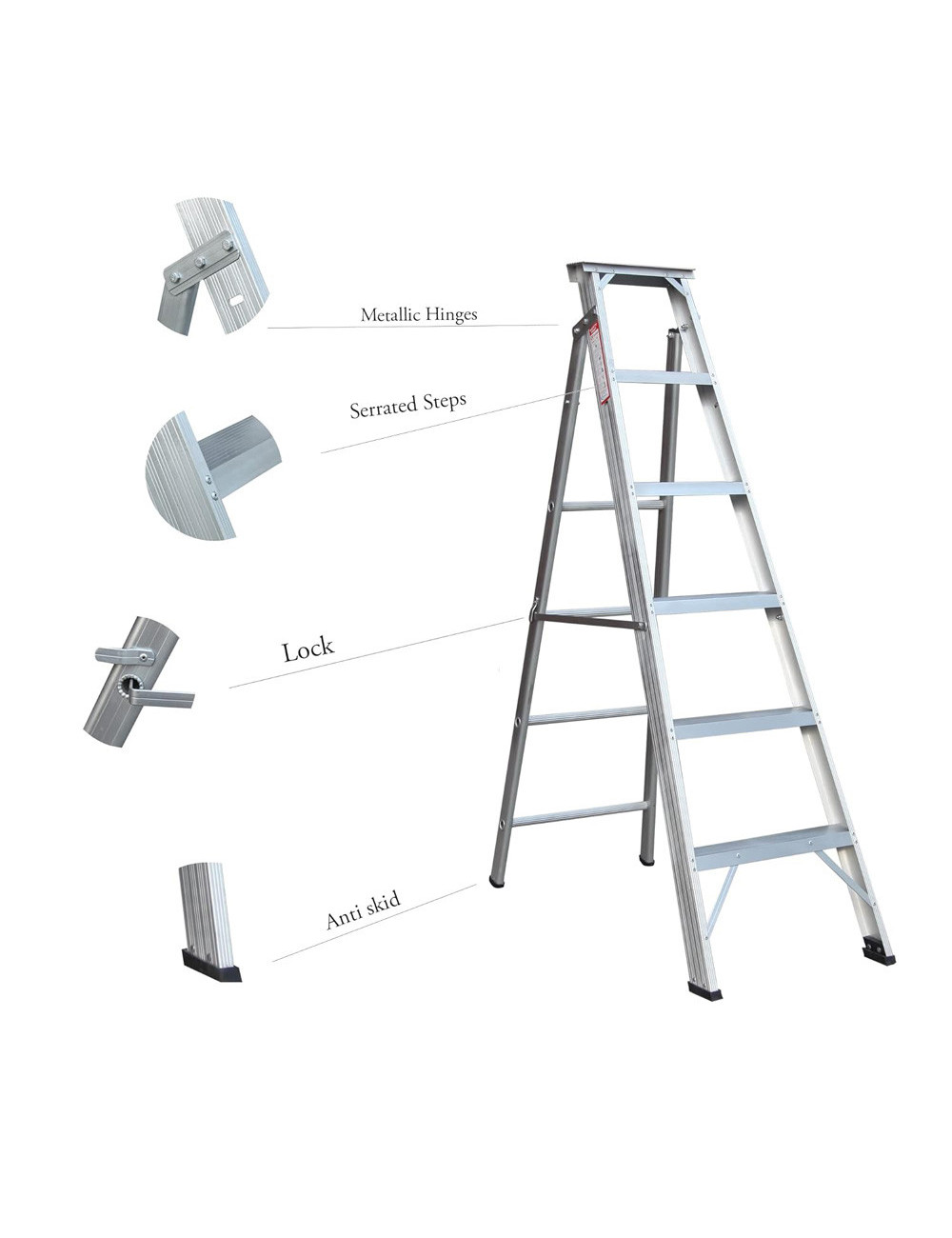 سلم المنيوم موديل سعودي 6 درج IND
