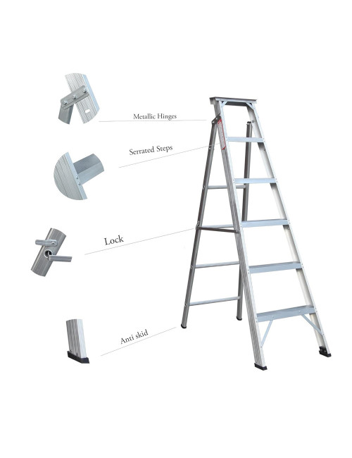 سلم المنيوم موديل سعودي 6 درج IND