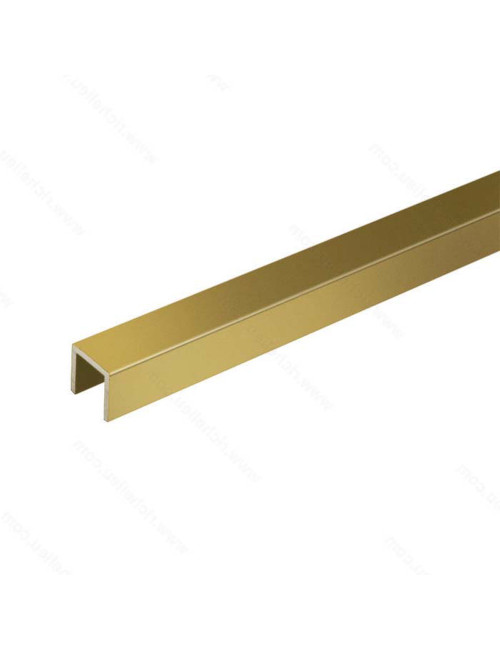ALUMINIUM U CHANNEL 8 X 6 2.7 MTR GLOSS GOLD