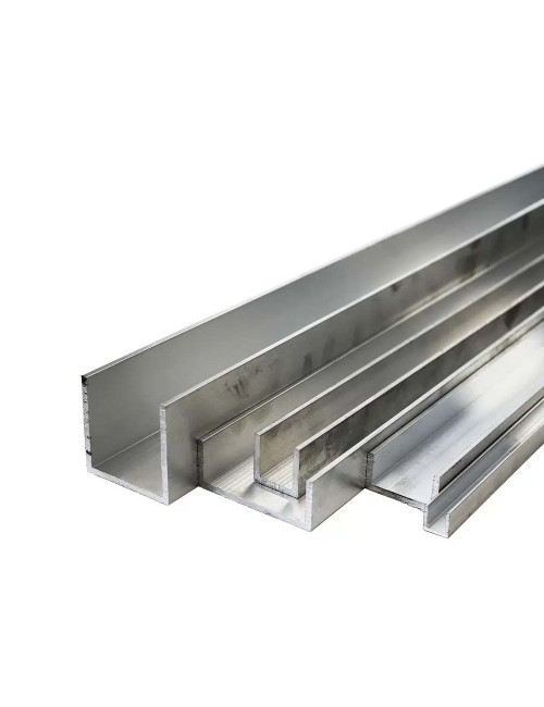 ALUMINIUM U CHANNEL 8 X 8 MM 2.7 MTR MATTE SILVER