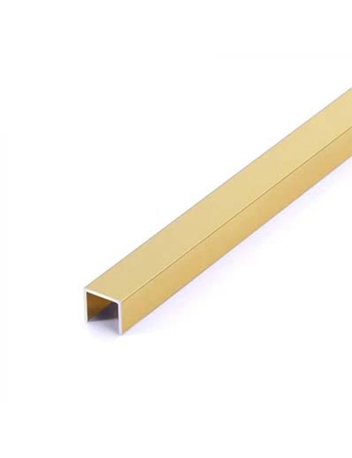 ALUMINIUM U CHANNEL 8 X 8 MM 2.7 MTR MATTE GOLD