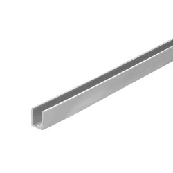 ALUMINIUM U CHANNEL 10 X 8 MM 2.7 MTR GLOSS SILVER