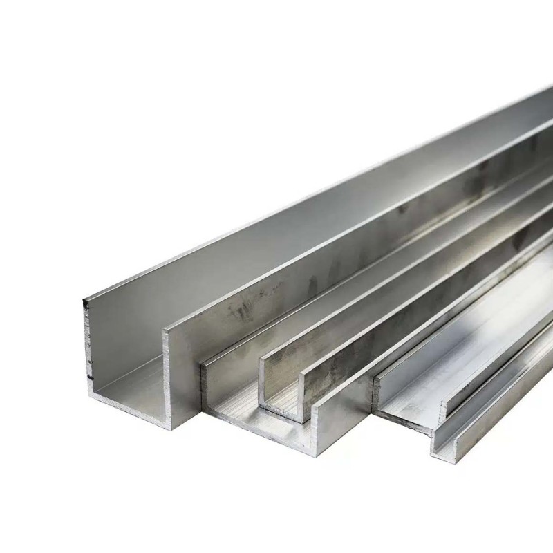 ALUMINIUM U CHANNEL 10 X 8 MM 2.7 MTR GLOSS SILVER